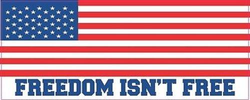 10” X 3” Freedom Isnt Free Us Flag Bumper Sticker Window Stickers Vinyl 