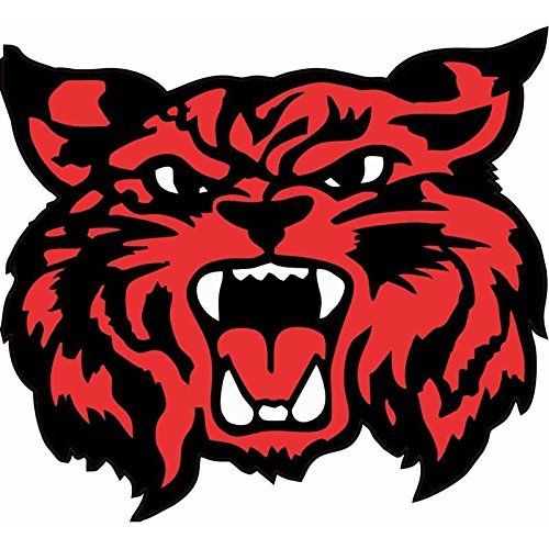 4.5inx 4in Red Black Wildcat Mascot Bumper Sticker Decal Vinyl Car ...