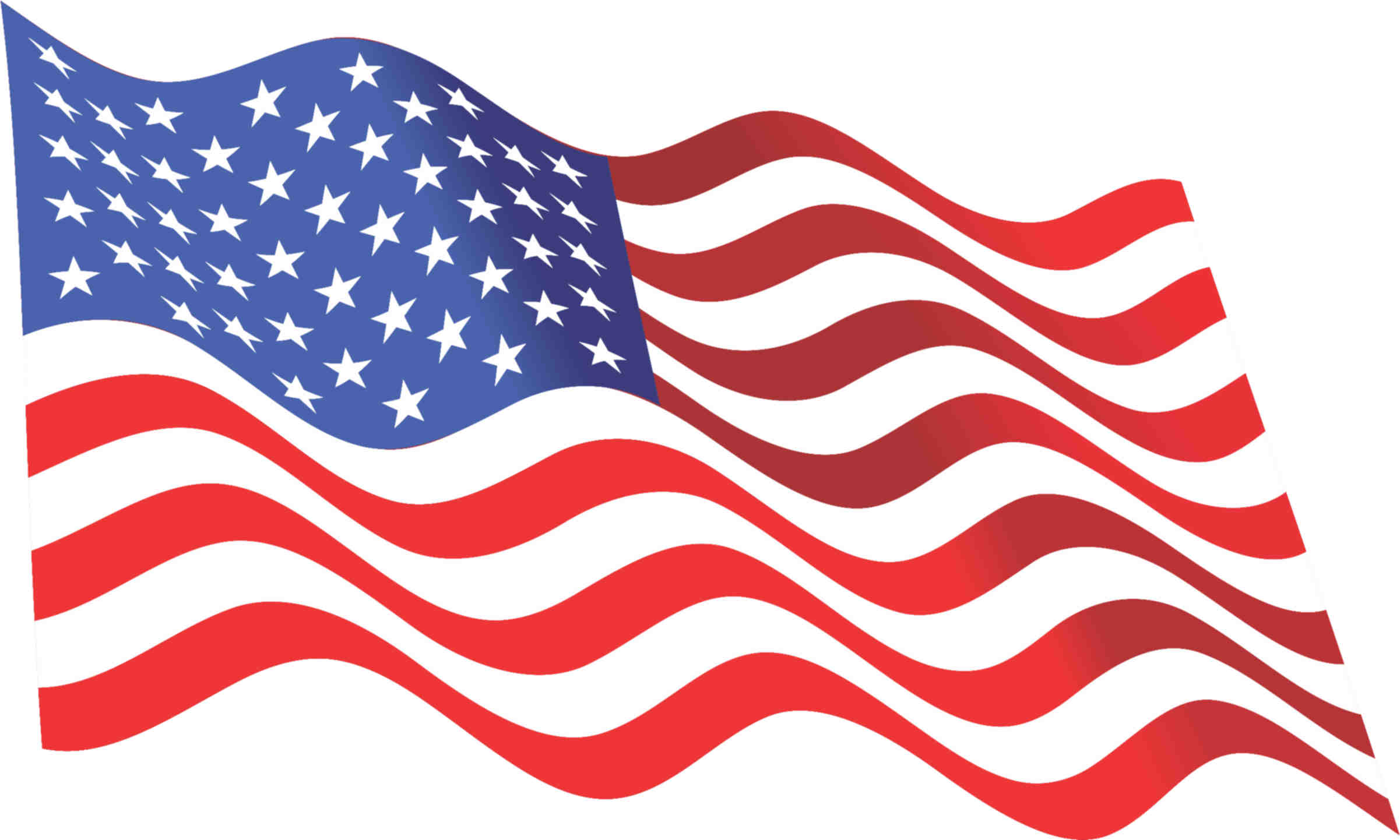 8in X 5in Waving American Flag Sticker Car Stickers Window Vinyl Decals ...